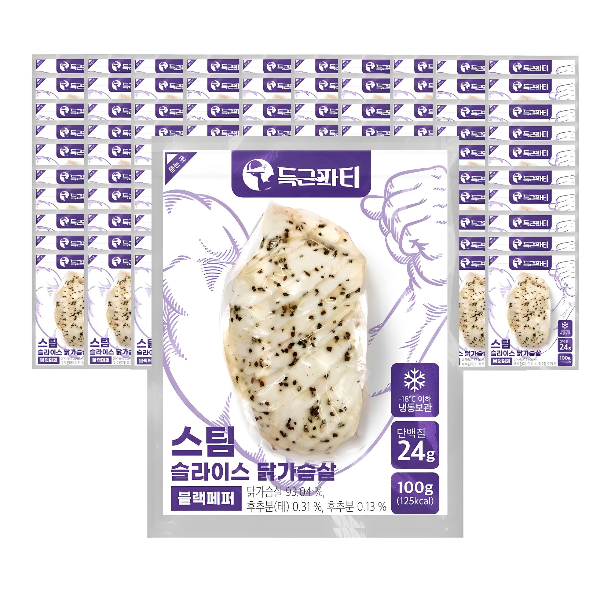 득근파티 슬라이스 닭가슴살 블랙페퍼 144,000원