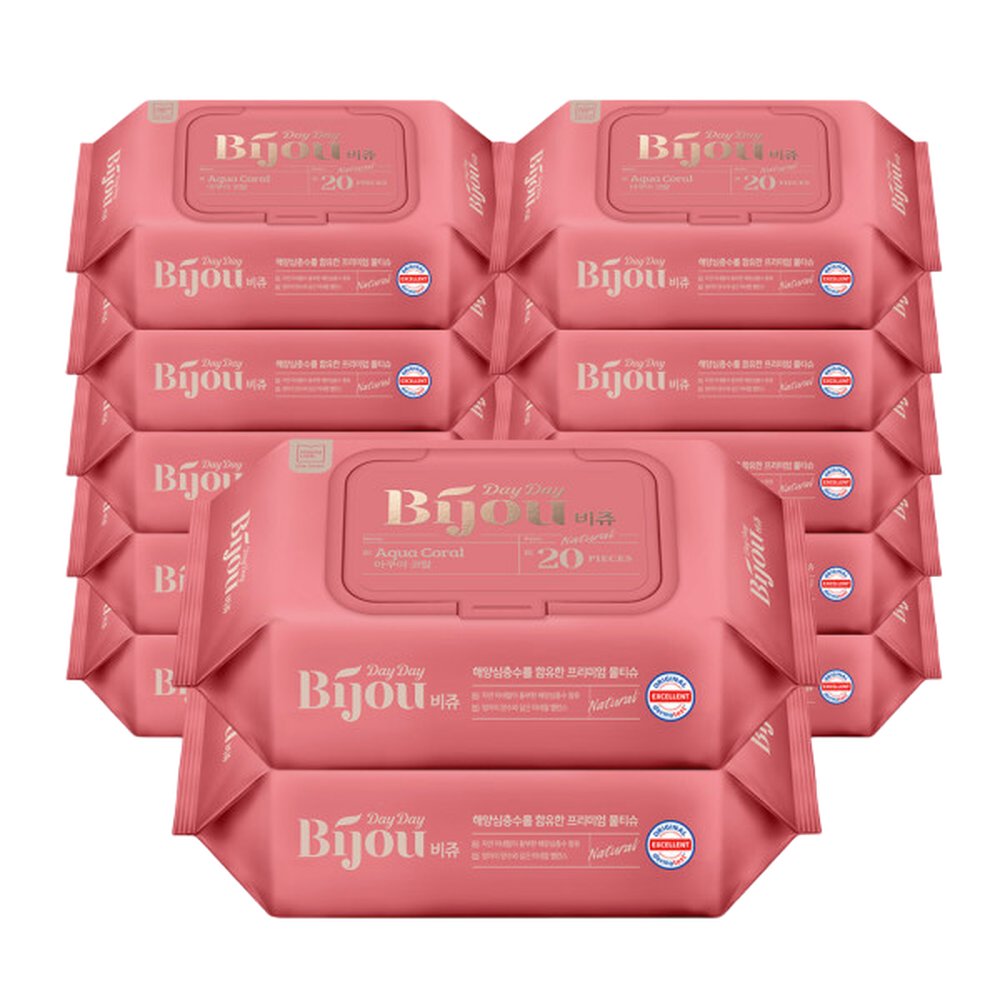 모나리자 아쿠아코랄 휴대용 유아 아기 물티슈 (캡형) 20매 12입 데이데이비쥬 17,080원