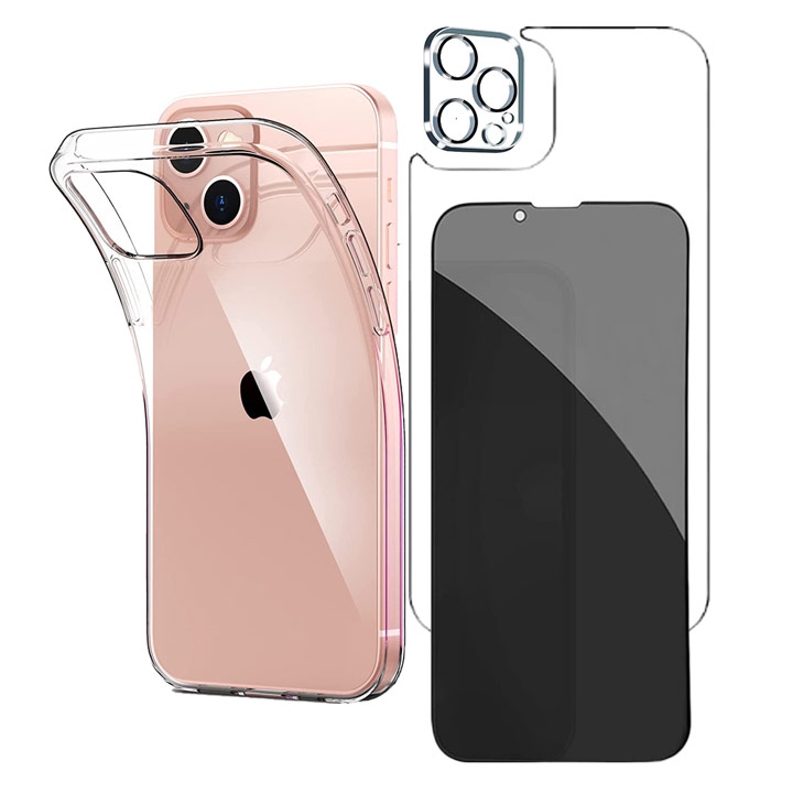 투명 젤리 케이스 + 프라이버시 사생활 풀커버 강화유리 올인원 패키지 (아이폰 케이스 + 전면 후면 카메라 강화 유리) 9,900원