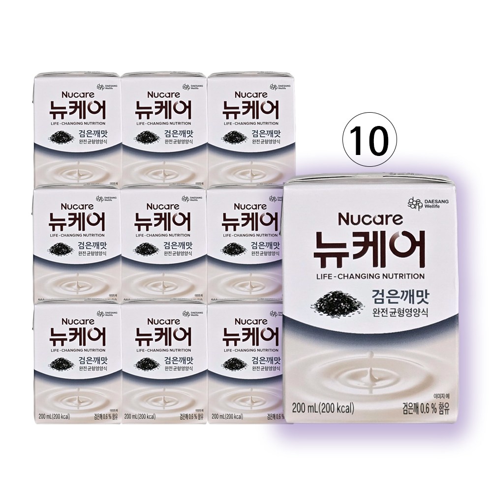(빨대타입) 뉴케어 *우유 없는* 고소한 검은깨맛 10일분, 완전균형영양식, 10개, 200ml 21,780원