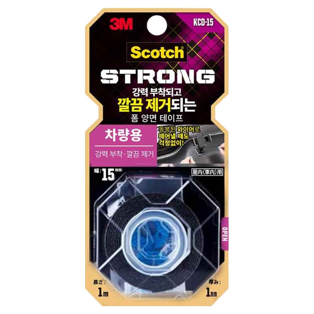 스카치 차량용 강력부착 깔끔제거 폼 양면테이프, 1개 5,740원