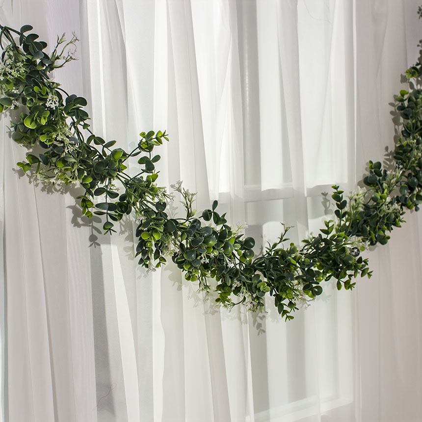 둔떼 안개꽃망울 은방울꽃 유칼립투스 조화 가랜드 행잉조화 행인플랜트 인조넝쿨, 펜타스화이트 19,000원