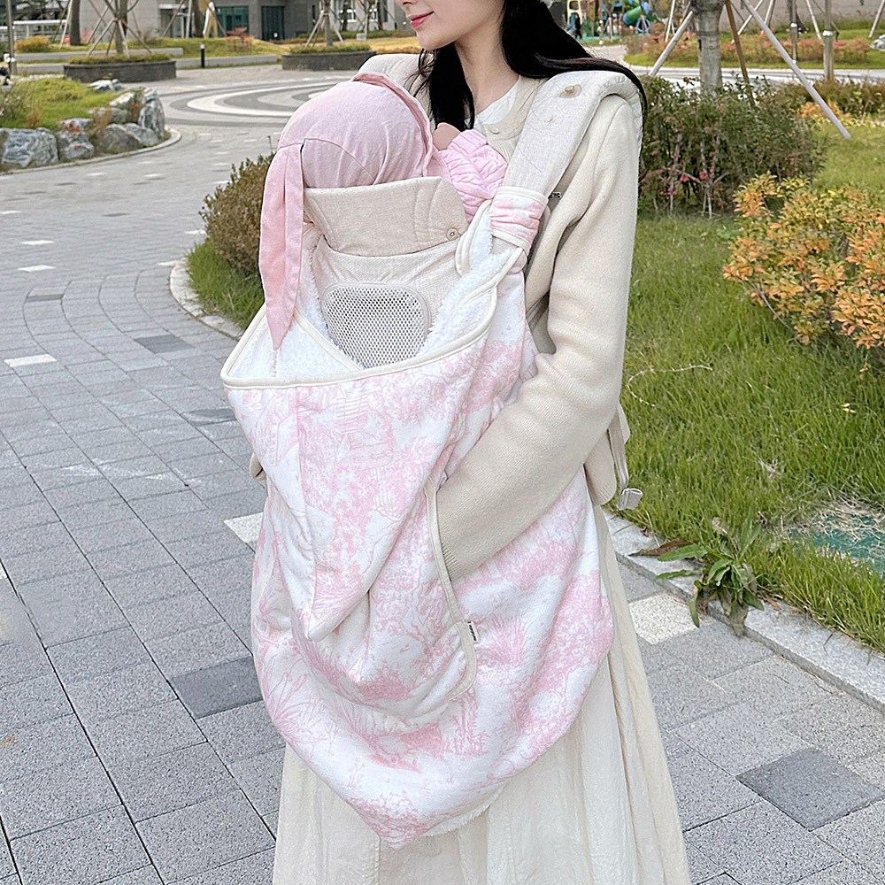 마롤로뜨 뜨왈드주이 극세사 아기띠워머 블랭킷 후드 유모차담요, 핑크 뜨왈_극세사 아기띠 워머 35,000원