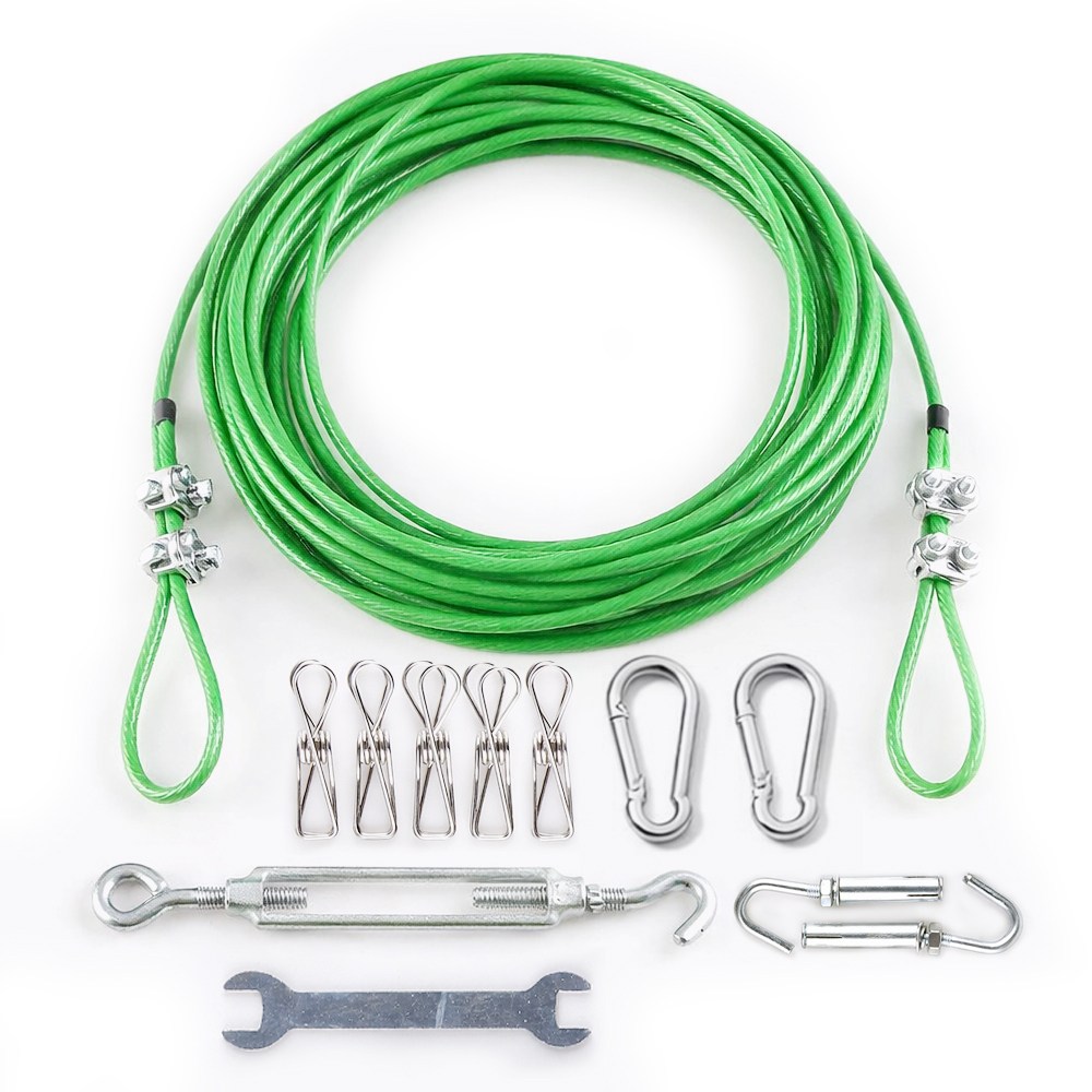 아띠꼴로 간편설치 와이어 빨래줄 옥상 야외 캠핑 여행용 빨래끈, 그린 9,900원