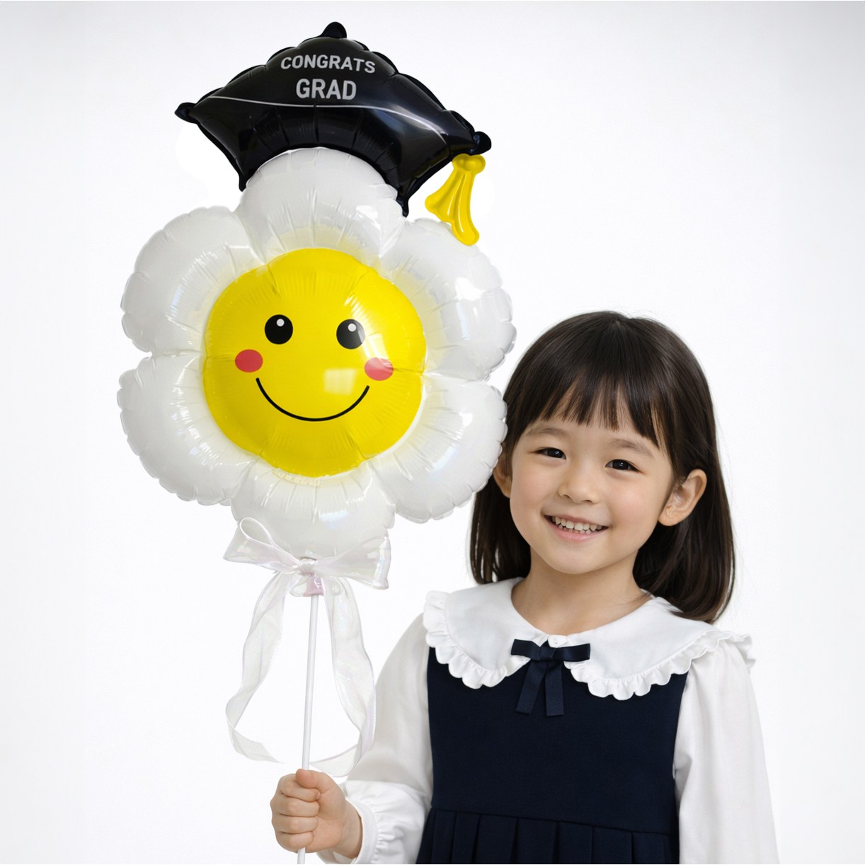 올리브파티 대형 리본 졸업 학사모 데이지 스틱 막대 풍선 세트 9,900원