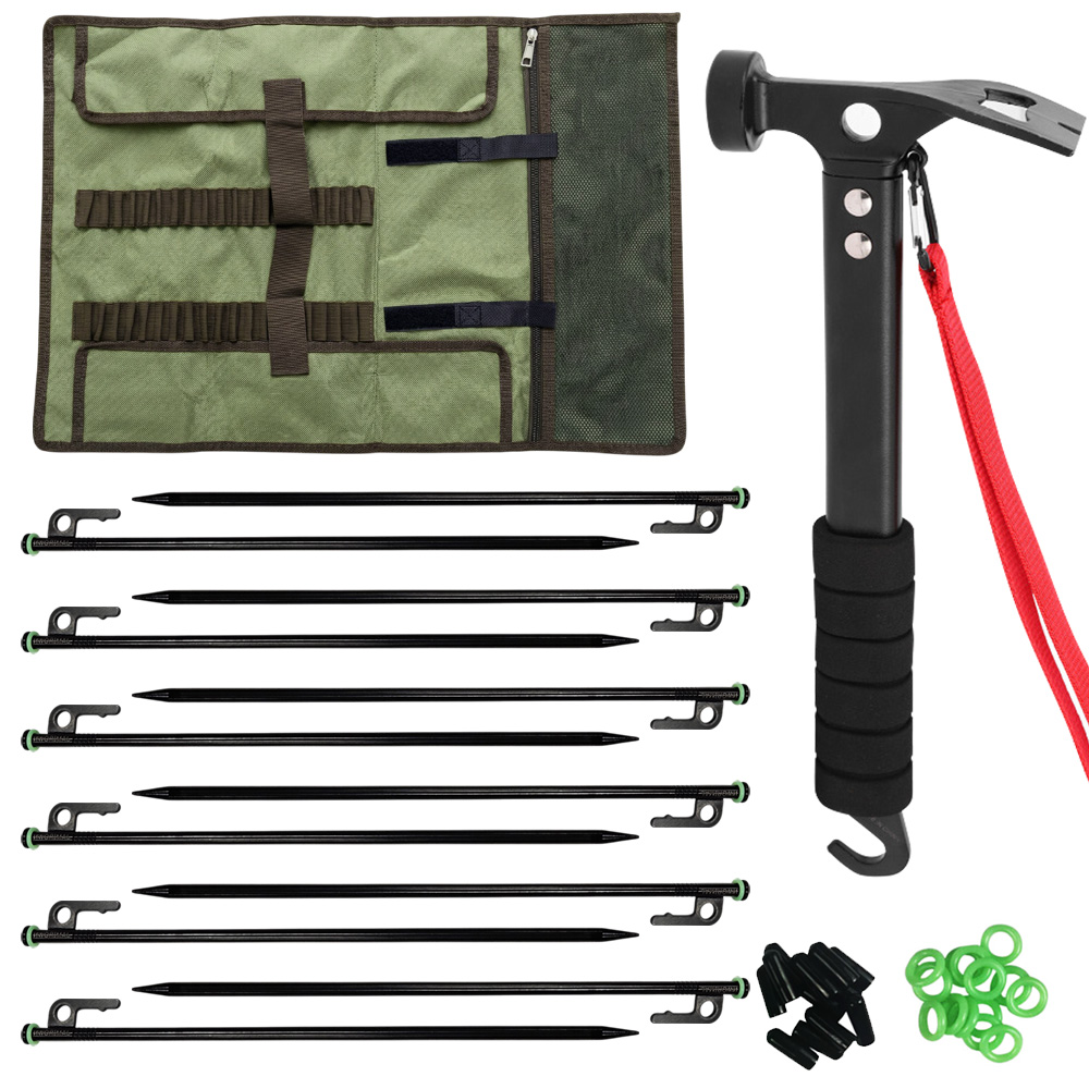 자캠 고강도 40cm 캠핑 단조팩 12개 세트 보호캡 야광링 롤팩가방 스틸해머 34,800원