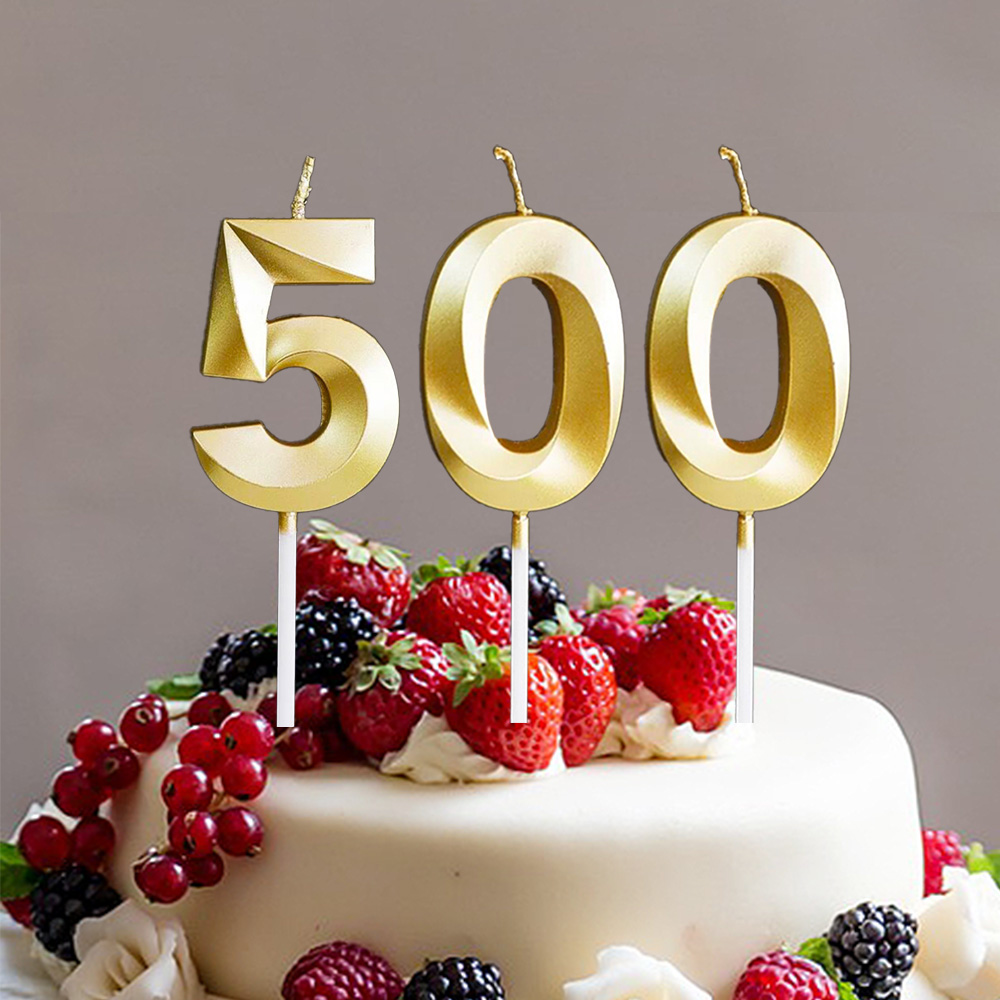 빅사이즈 생일초 케이크픽 특이한 메탈릭 골드 숫자초, 500, 1개, 45g 13,900원