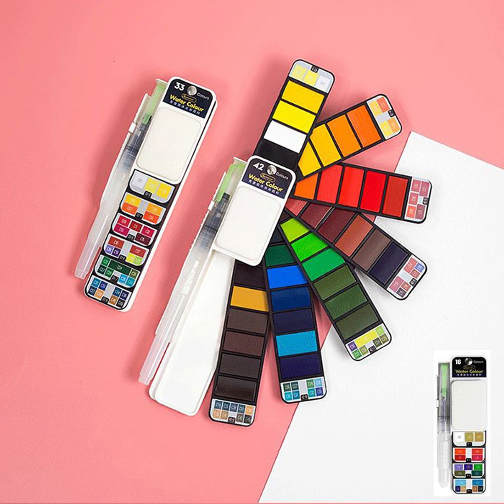 휴대용 고체물감 세트 18색 만 14세 이상 사용 수채화 gfo*9102Qu, 18색, 상세페이지 참조 23,510원