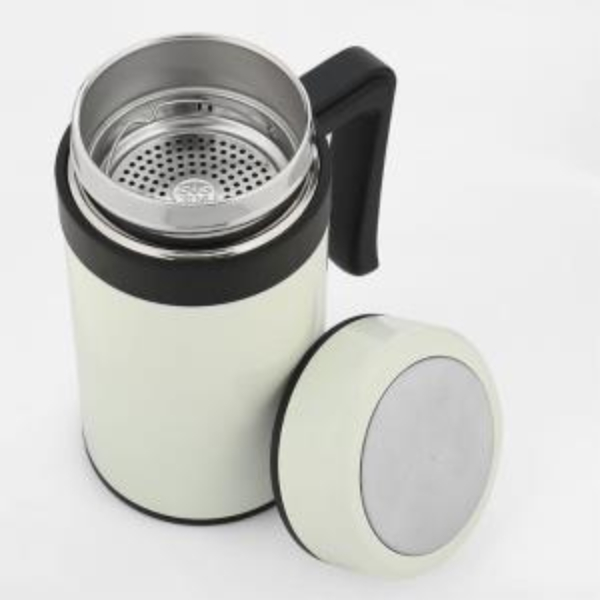 손잡이 보온 보냉 스텐 티 차거름망 텀블러 450ml 화이트 44,450원