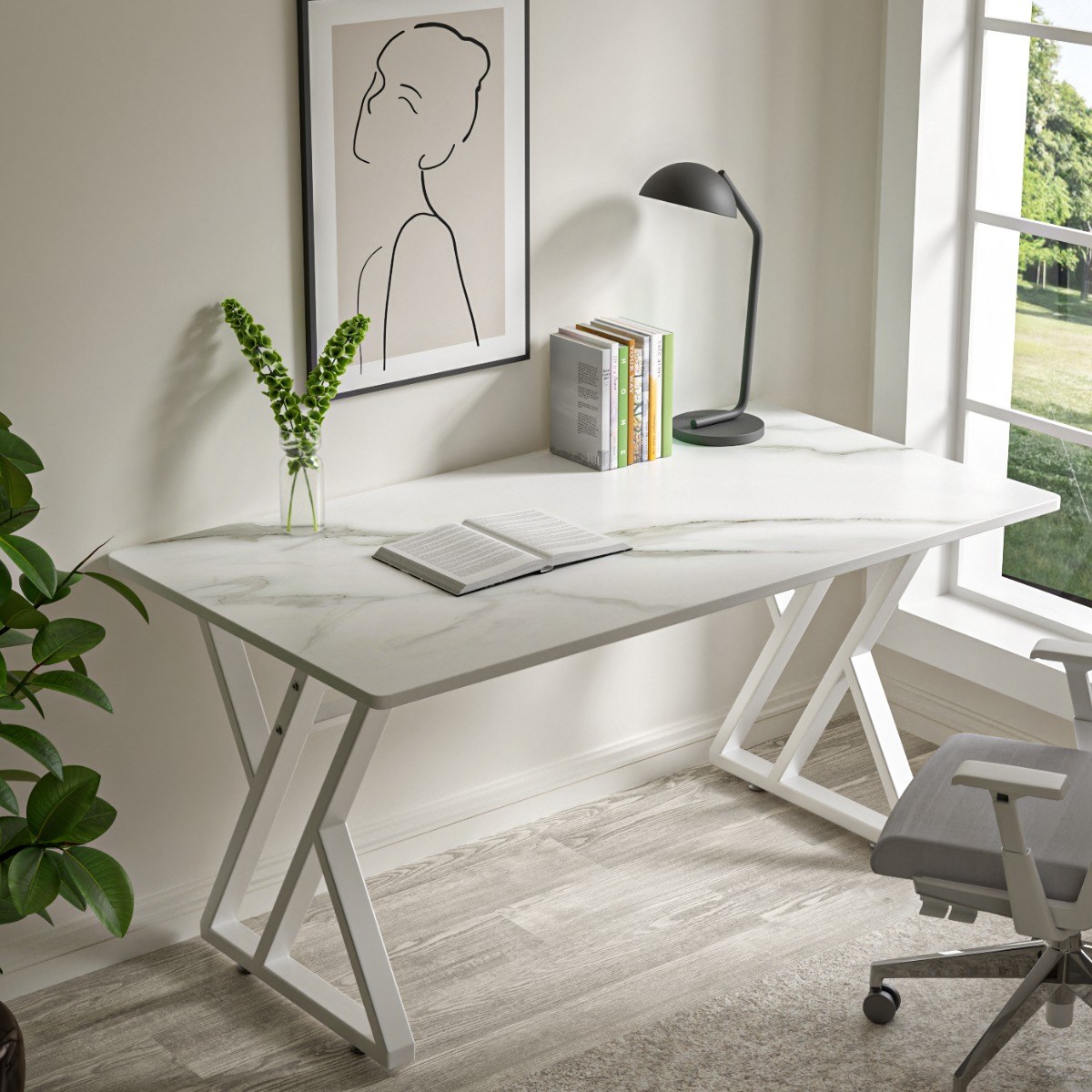 cprosis 럭셔리 천연 대리석 테이블 거실 식탁 고급 테이블 1000/1200/1400/1600*600, 화이트 테이블+화이트 선반 218,000원