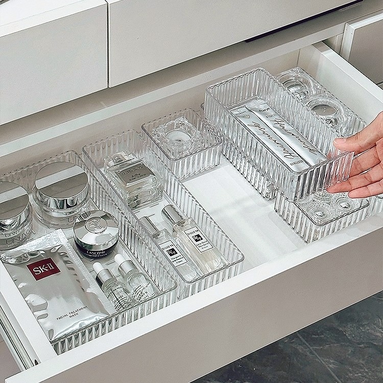 하니모니 아크릴 서랍 정리 트레이 화장품 수납 칸막이 정리함, 1세트, 투명 14,900원