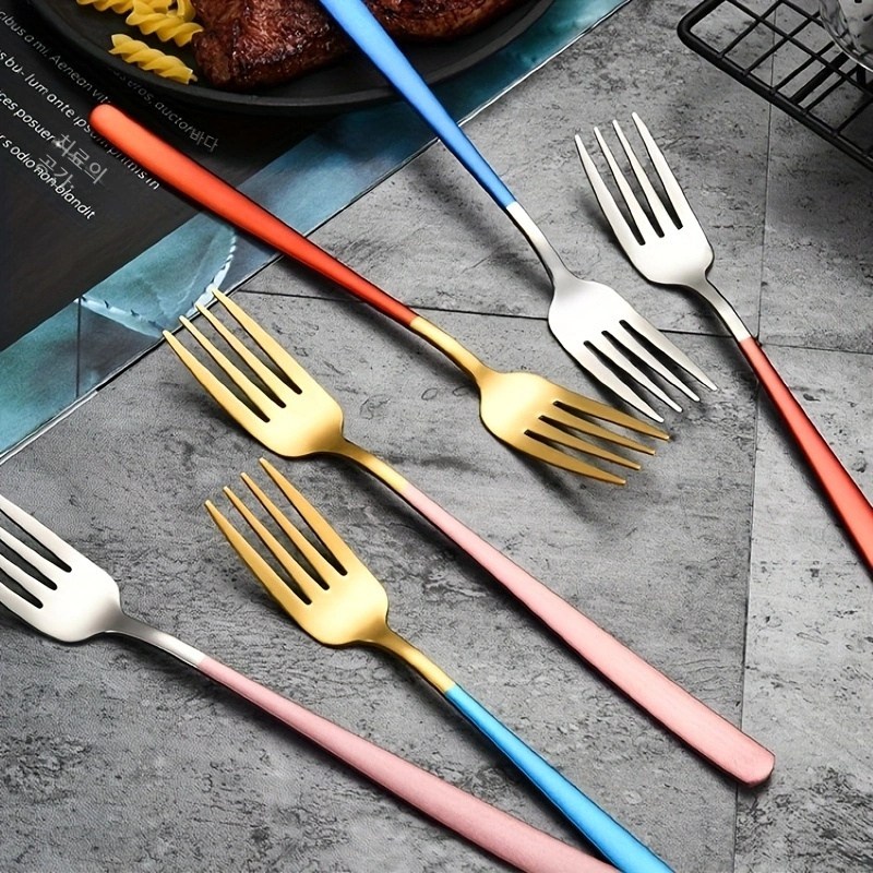 쿠코아 컬러 긴 손잡이 304 스테인리스 포크 6P 세트 12,900원