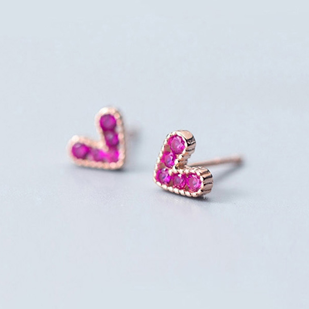 에르모사제이 E033 실버 925 데일리 미니 하트 큐빅 은 귀걸이 24,900원