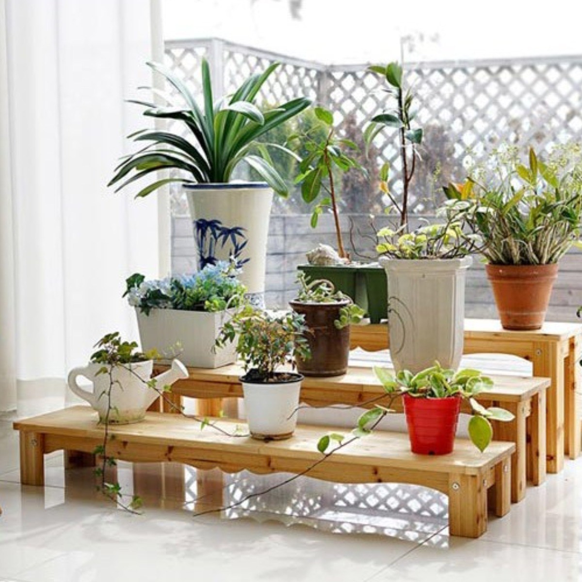 나무다움 DIY 프리미엄 원목 화분받침대 길이 400mm 화분정리 화분선반, 내추럴, 1개 39,800원