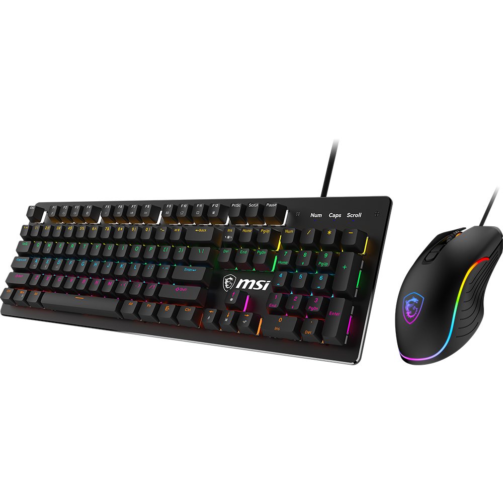 MSI FORGE GK300 유선 키보드 마우스 세트 기계식 청축 컴퓨터 게임용 사무용, 일반형, 블랙, MSI FORGE GK300 콤보 기계식 49,900원