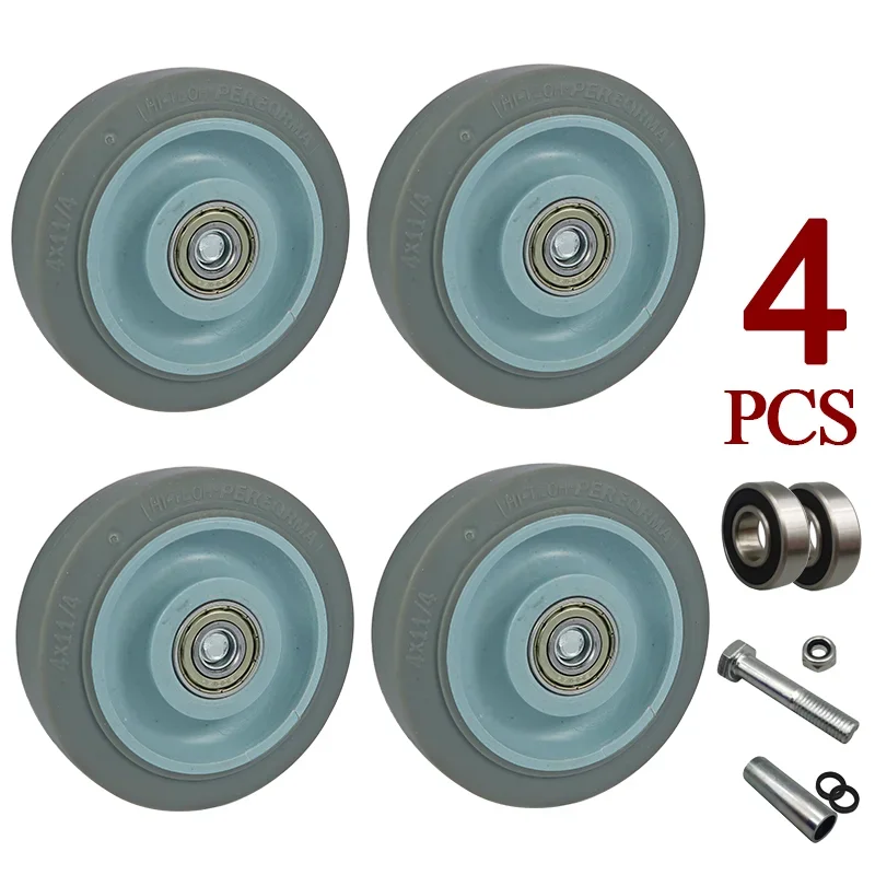 무거운 하중 캐스터 바퀴, 수레 바퀴 캐리어 교체, 화물 자동차 트롤리용 회전 고무, 산업용 듀티 4 인치 37,400원