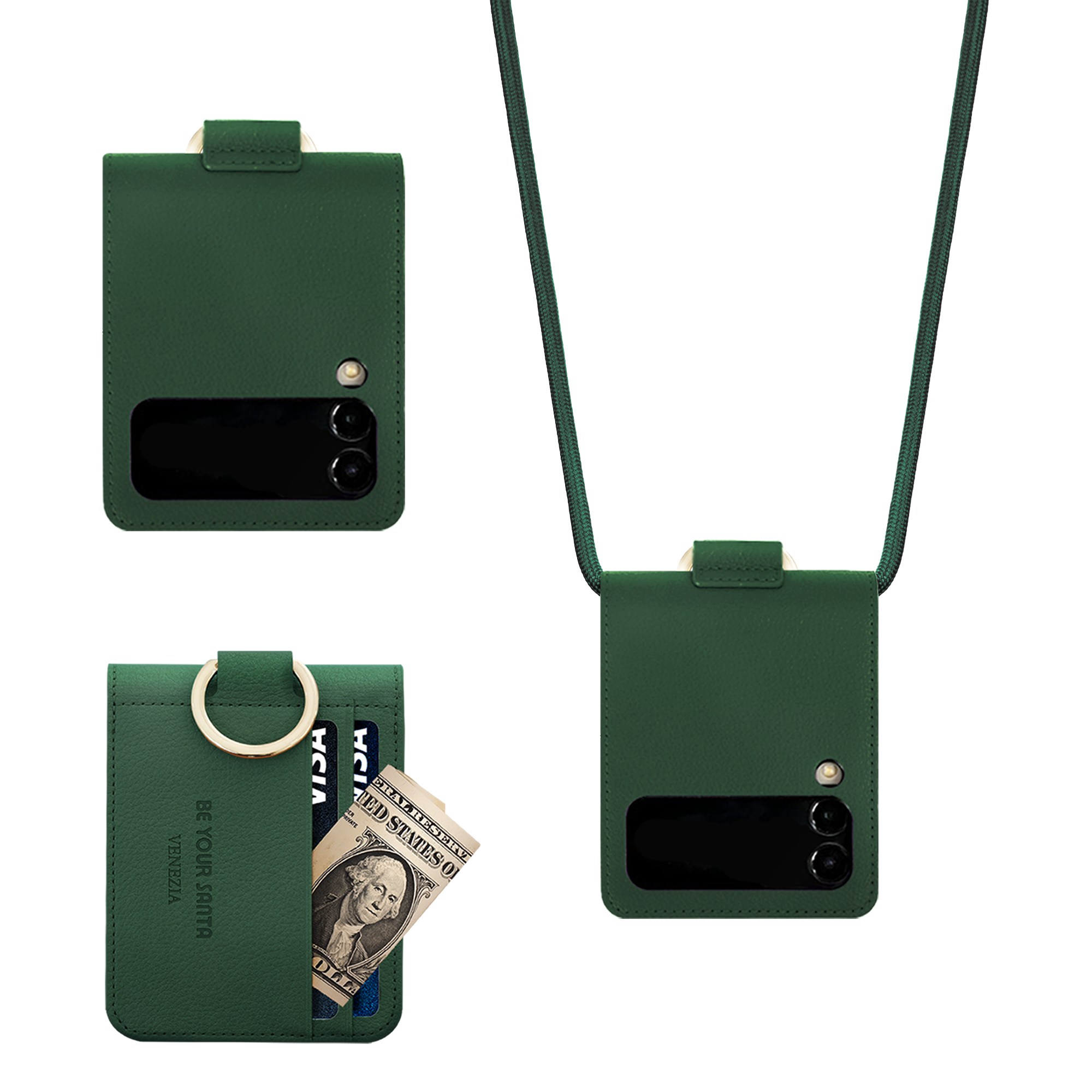 비유어산타 Z플립3, Z플립4케이스 이태리원단 사용 카드 나폴리 베네치아 멀티스트랩세트 47,300원