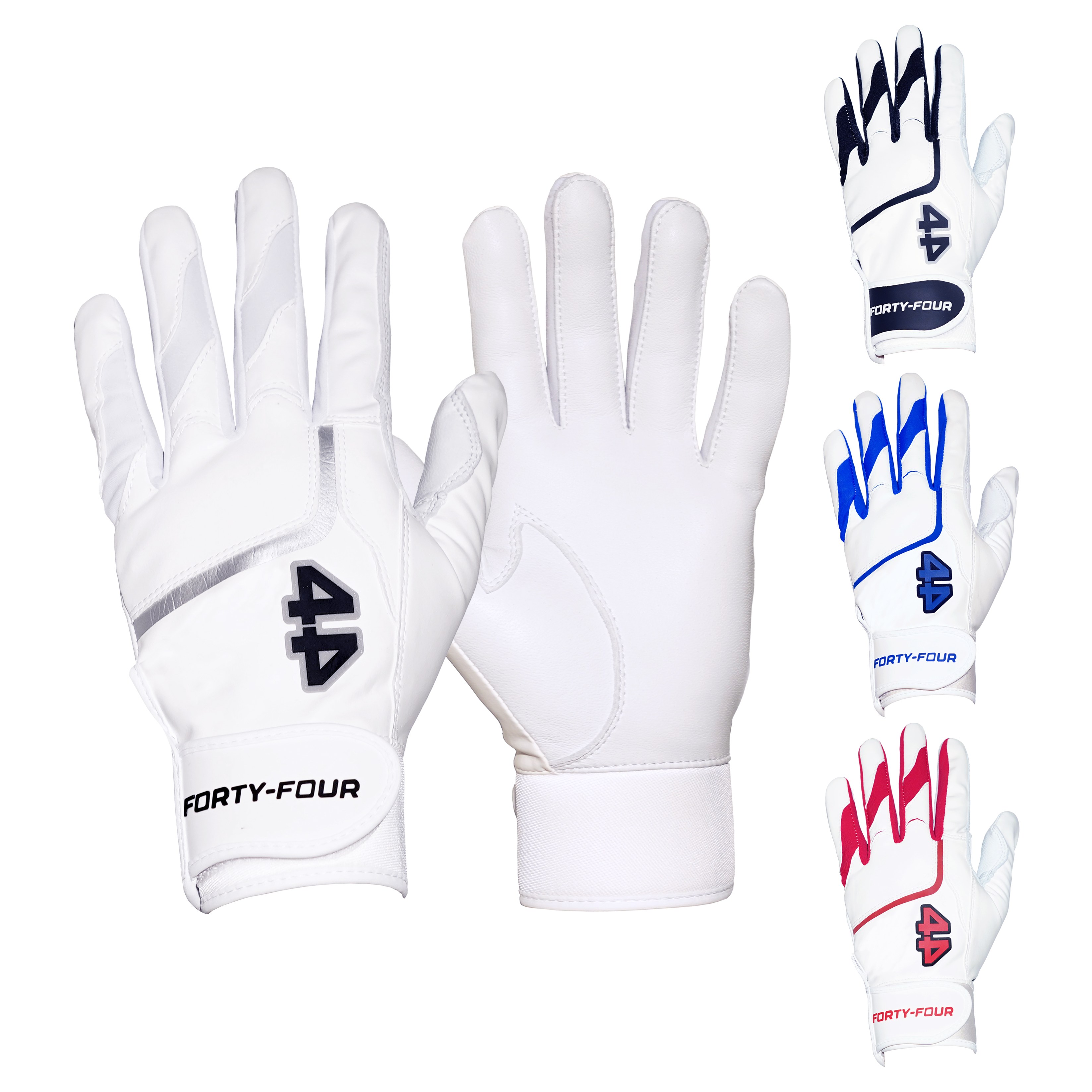 44 프리미엄 천연 양피 야구 배팅장갑 양손, 화이트, 1개 25,000원