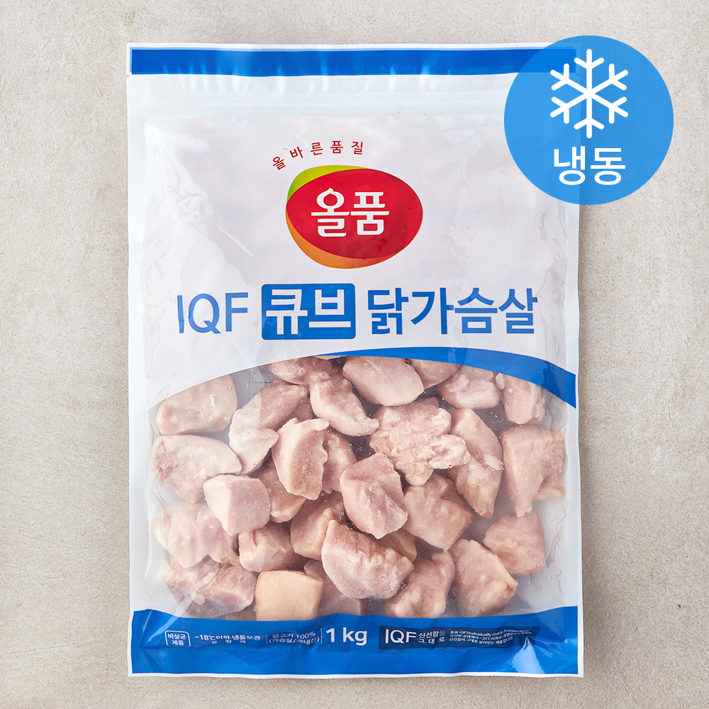 [로켓프레시] 올품 IQF 큐브 닭가슴살 (냉동), 1개, 1kg 9,250원