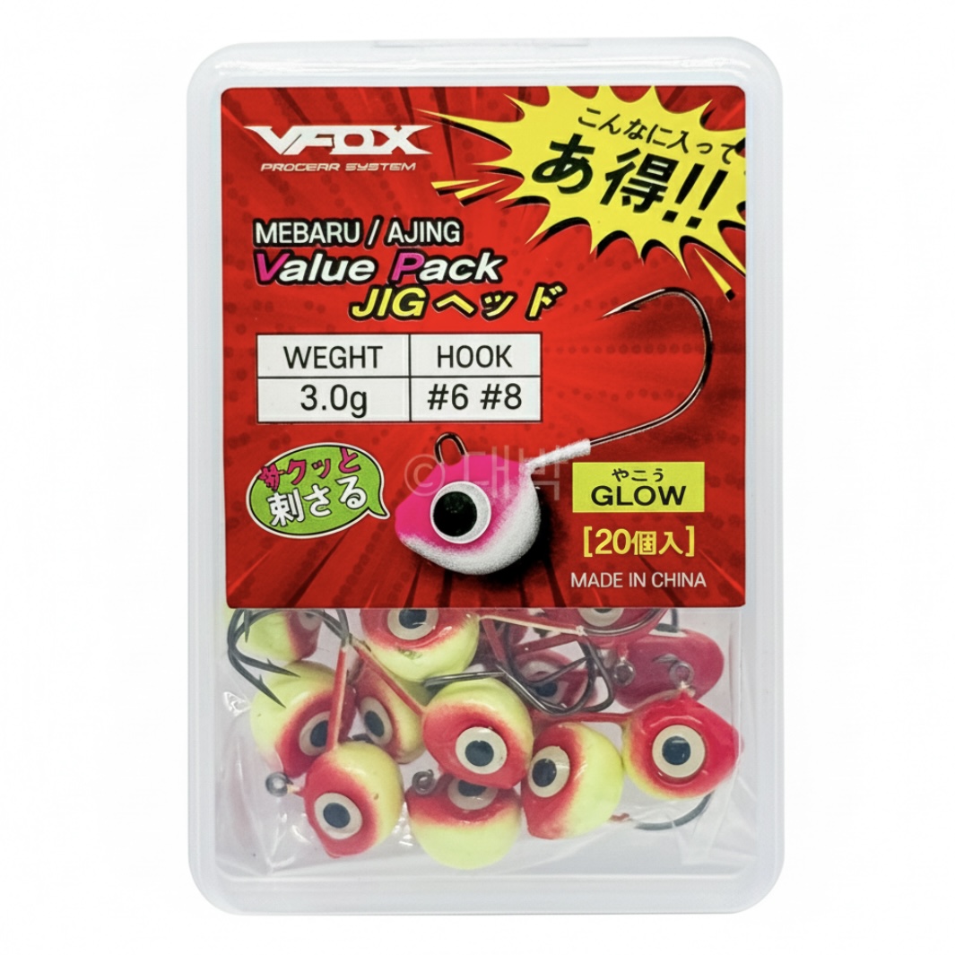 볼락지그헤드 벌크덕용 축광 전갱이 우럭 루어낚시바늘 풍월주 11,400원