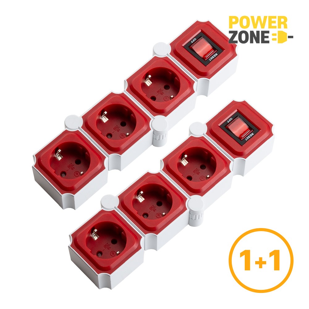 1+1 요리조리 3구 멀티탭 고용량멀티탭, 2개, 레드, 1.5m 34,200원