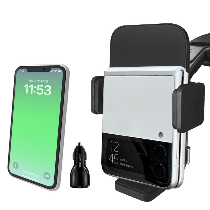 더존 Z플립 앤 맥세이프호환 차량용 멀티 고속 무선충전 거치대 TZ-C600S + 고속충전시거잭 19,400원