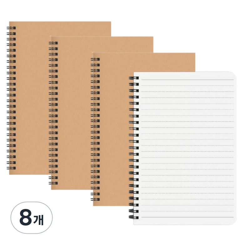 심플 A5 스프링노트 50매, 8개, 크라프트 14,500원