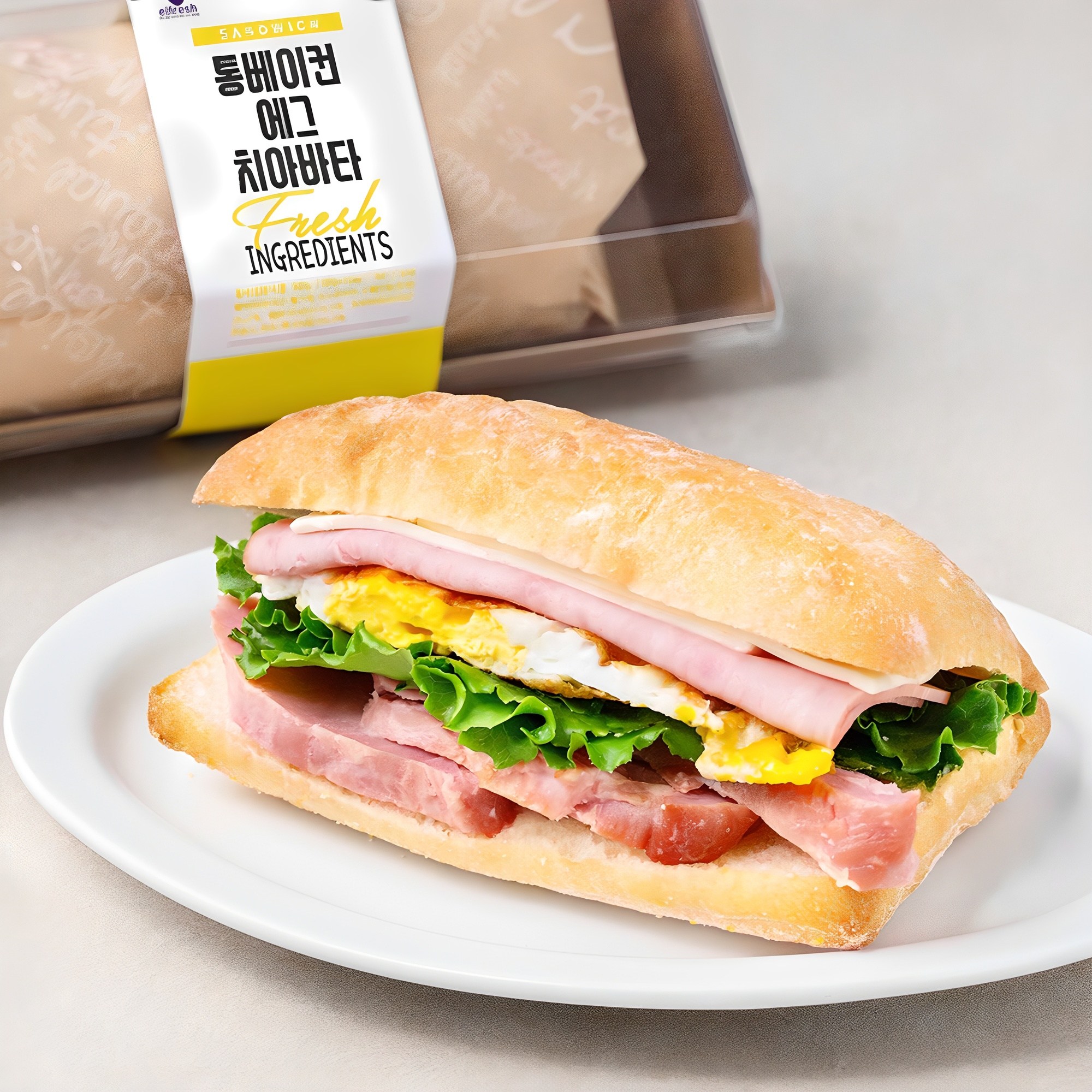 [로켓프레시] 이엘후레쉬 통베이컨 에그 치아바타 샌드 9,980원