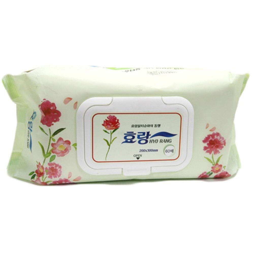 효랑 물티슈 엠보싱 캡형 60매x10팩 빅사이즈 (20x30cm) 도톰한 대용량 어르신 환자용, 10개, 60매 26,850원