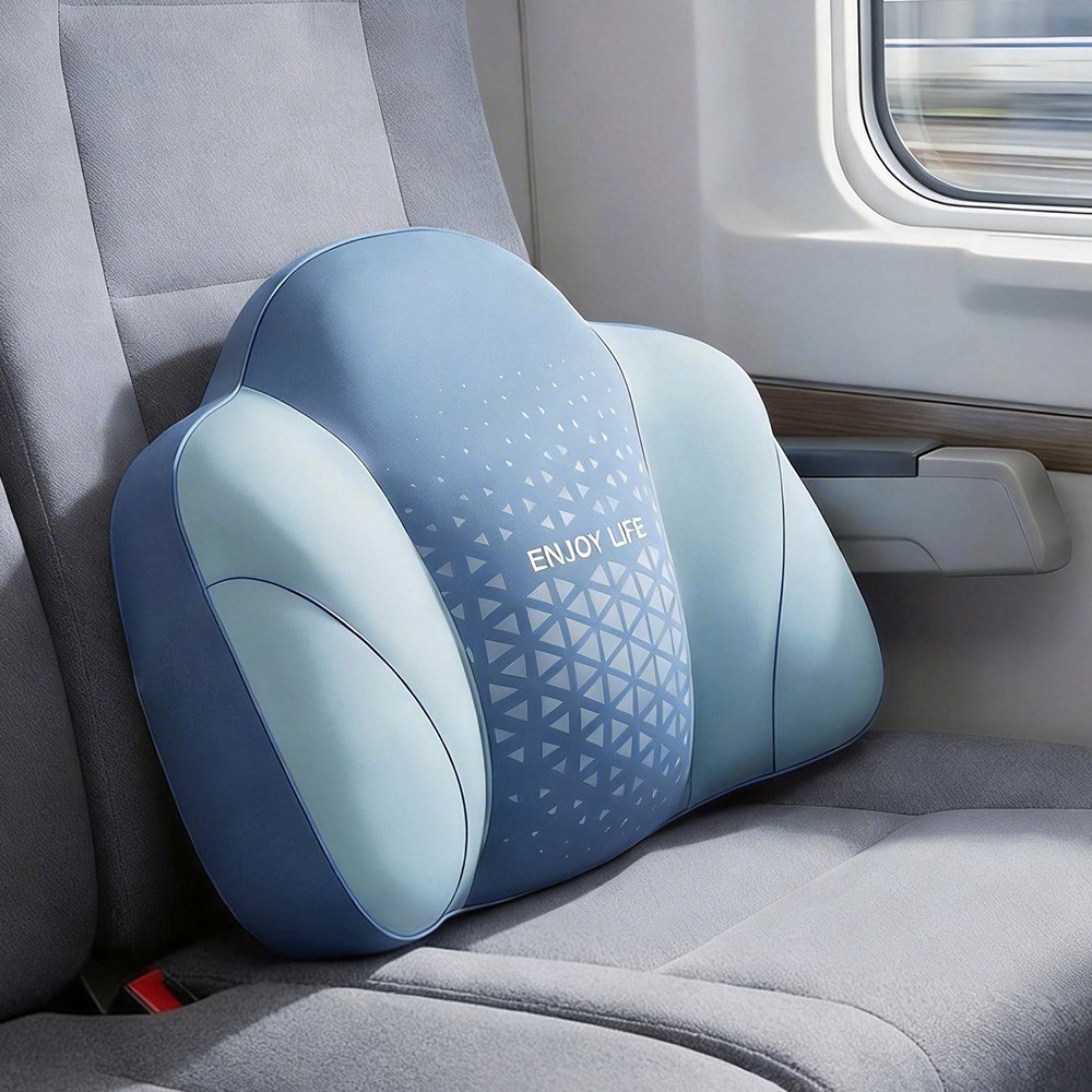 yopence 휴대용 에어 허리쿠션 등쿠션 여해용 등받이 쿠션 기내용 자동차 의자 허리쿠션, 블루 24,990원