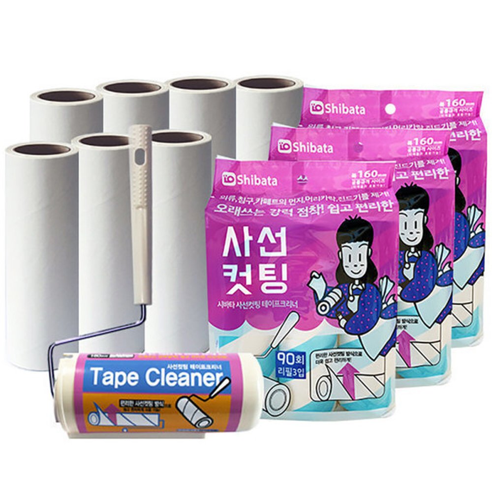 테이프크리너 돌돌이 사선컷팅 리필9개 1개당 90회 사용가능 23,750원