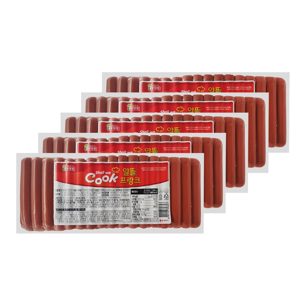 롯데푸드 알뜰 프랑크 1kg 5개, 5개, 1kg 38,740원