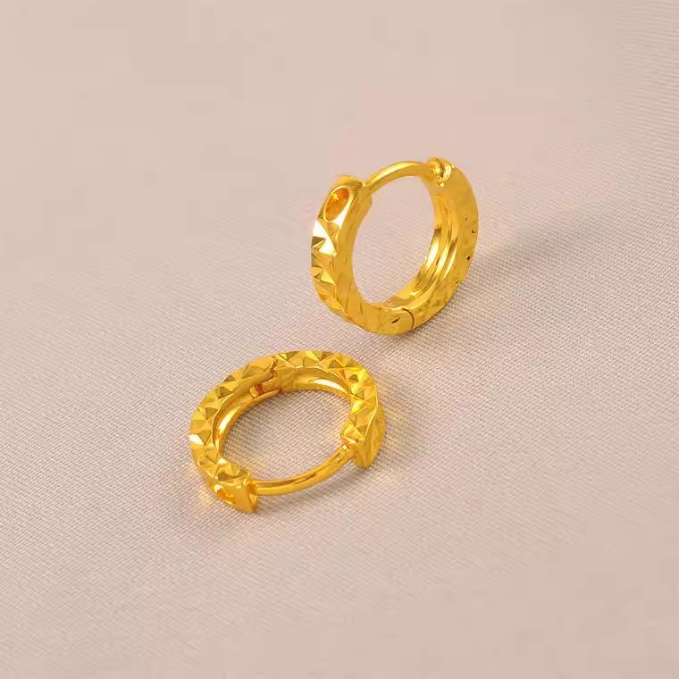 NXNA 24K 골드코팅 심플 기하학 쇄빙 원터치 이어링 여자친구 선물 BLCZW-ED005 발암물질 미포함,도금 75,000원