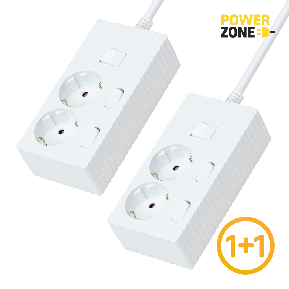 1+1 웨이브 자동소화 고용량 개별스위치 멀티탭 2구 50cm 1.5m 3m 5m 7m, 2개, 5m, 화이트 66,420원