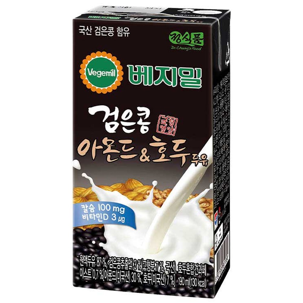 베지밀 검은콩 아몬드와 호두, 64개, 190ml 54,000원