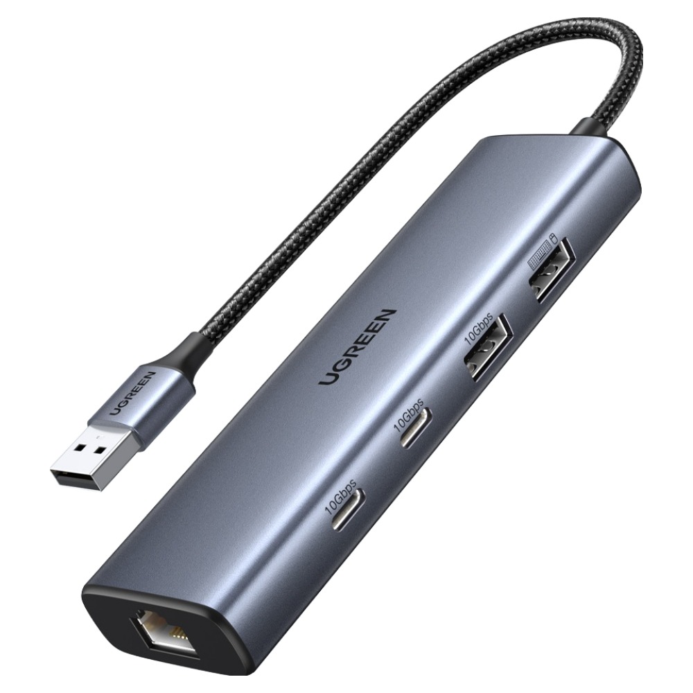 유그린 USB3.2 10Gbps 2C 2A USB 멀티허브 기가비트 인터넷 랜카드, 그레이, 1개 39,400원