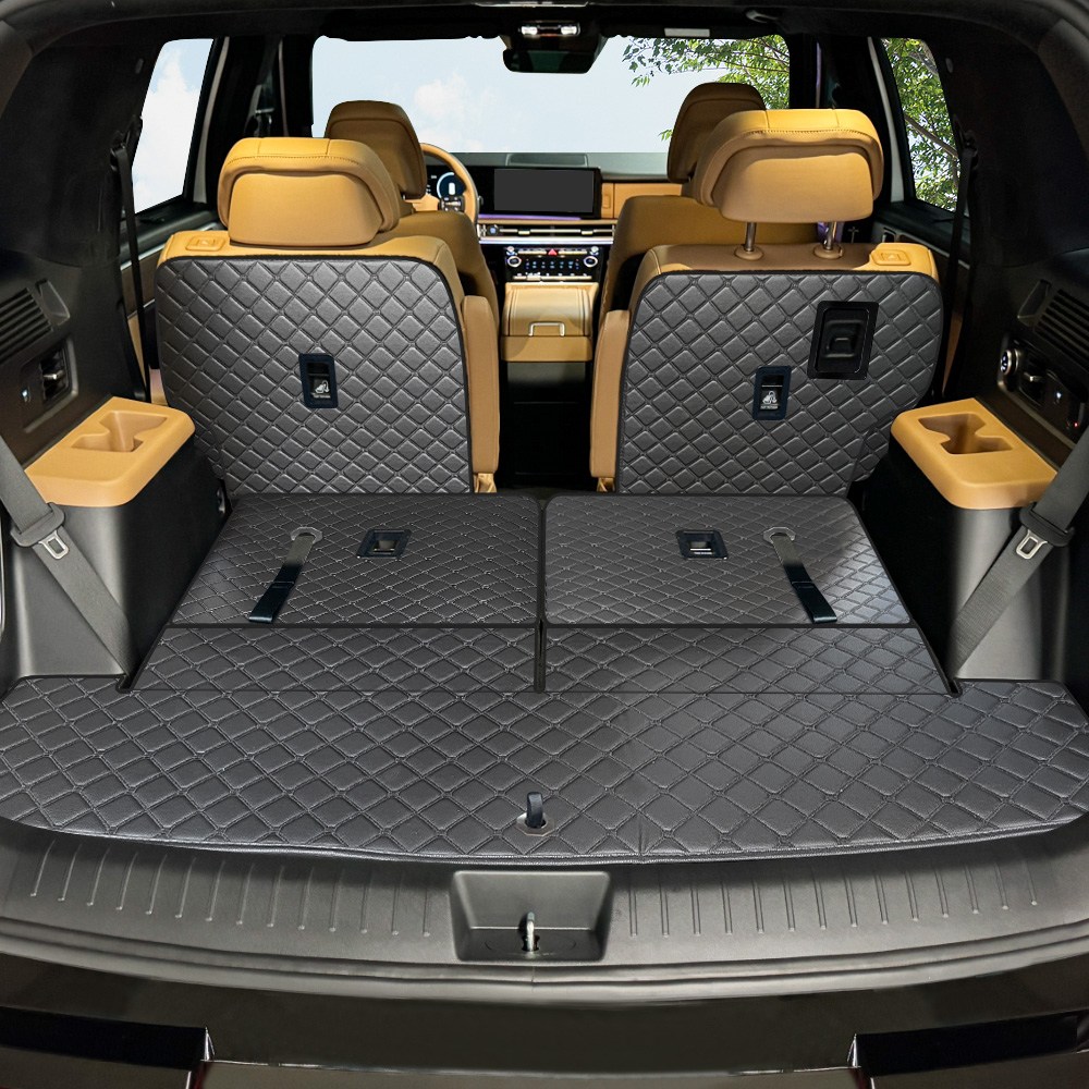 국내제작 현대 싼타페 MX5 (25년08월(26년형)-현재) 자동차 트렁크매트 + 2열등받이, 블랙, 6인승(26년형-) 53,900원