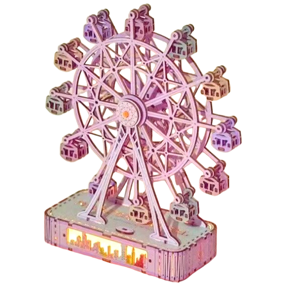 [당일출고] REGN 움직이는 DIY 대관람차 오르골 무드등 뮤직박스, 120피스, 단일, 1개 26,600원