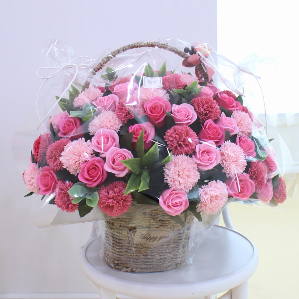 모리앤 비누꽃 100송이 한아름 카네이션 꽃바구니, 핑크, 1개 79,900원