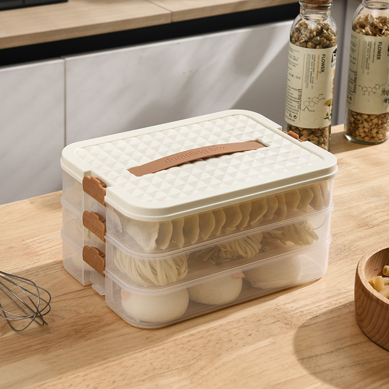 3/4단 냉동보관함 만두보관용기 납작 용기 냉동 냉장고 수납함  만두 떡 보관 용기 정리함(가정용 냉장고 관리 필수품) 14,200원