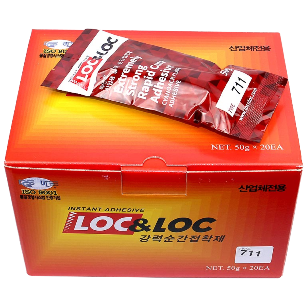 록앤록 711(50g) 석재 전용 순간접착제 한박스 20개입 돌본드 본드 산업용 석고 인조대리석 세라믹 타일, 현재가 50,000원