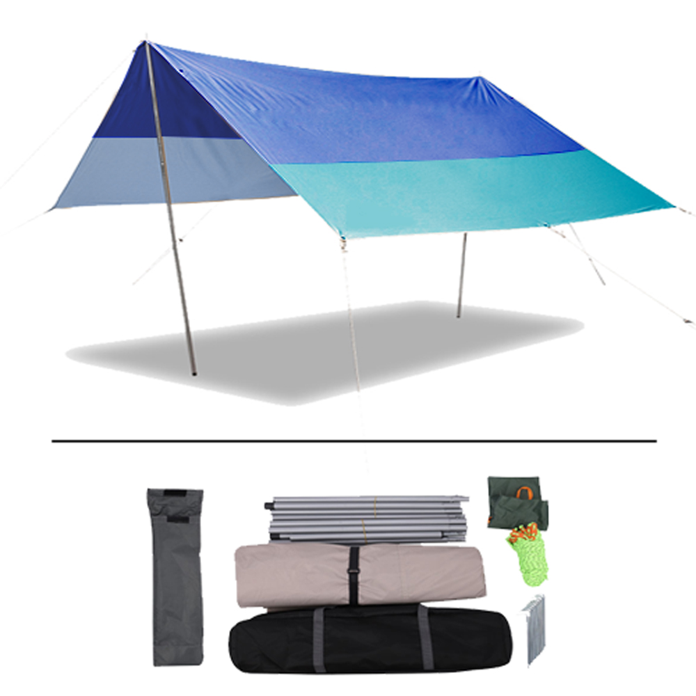 제이투 대형 타프 천막 그늘막 헥사 렉타 방수코팅, 블루 89,800원