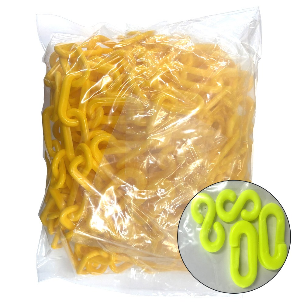 플라스틱 체인 8mm X 10M 연결고리 O형 2P + S형 2P 세트 주차, 노랑, 1개 16,000원