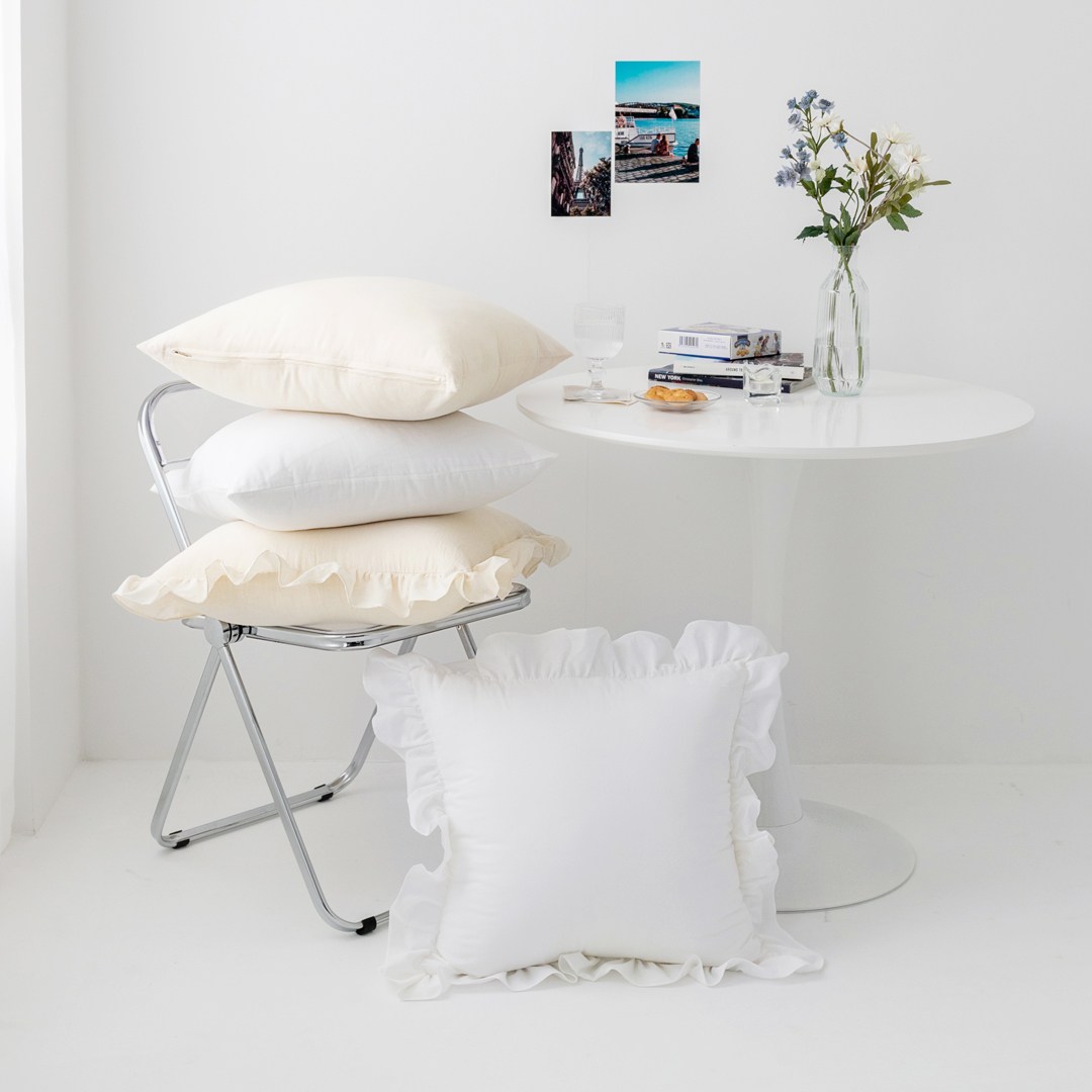 봄바람 워싱 광목 순면 프릴 쿠션커버 40 50 60 15,900원