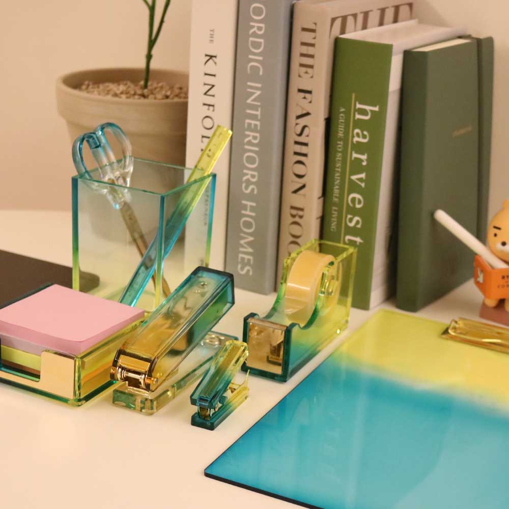 라운드월 사무용품세트 문구용품세트 신입사원 신입생 대학생 입학 입사 웰키 웰컴키트 졸업 가위 클립보드 테이프디스펜서 명함꽂이 자 연필꽂이 제침기 스테플러 8종 세트, 1개, 블루 23,900원