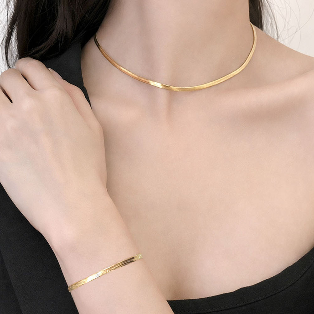 팔찌 목걸이 2종 세트 변색없는 도금 원폴드 3mm 여성 여자 11,800원