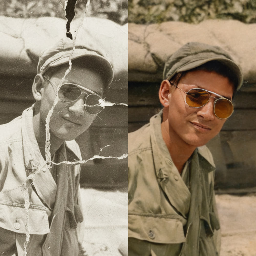 옛날 흑백 사진 복원 찢어진 사진 복구 컬러 변환 25,000원