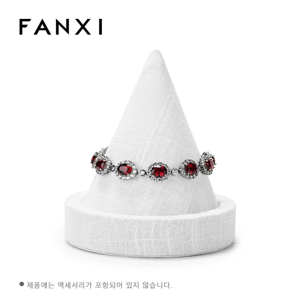 FANXI 원추형 팔찌 전시대 고급 악세사리 진열대 목걸이 전시대 악세사리 보관함 시계 거치대 보석 정리함 매장전시용 가정용 목걸이 팔찌디스플레이 촬영용 보석 수납 장식용, 화이트, 1개 13,860원