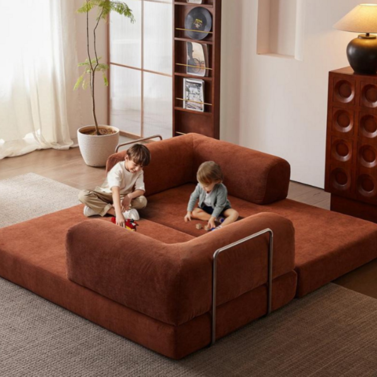 Nice.G 모듈형 패브릭 쇼파 확장형 와이드 소파 소파베드, 카라멜 코듀로이C 252,000원