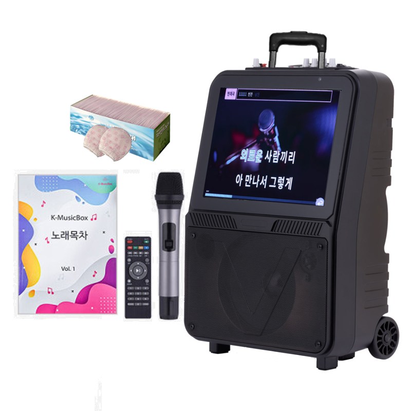 AV-1000 이동식노래방 휴대용노래방기계 2만여곡 캠핑 유튜브 넷플릭스 OTT 557,000원